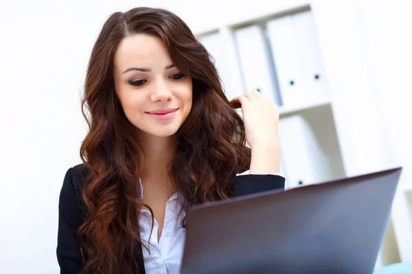Young busines woman with notebook Stock Photo