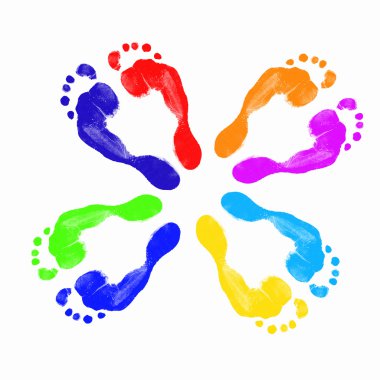 Prints of human feet clipart