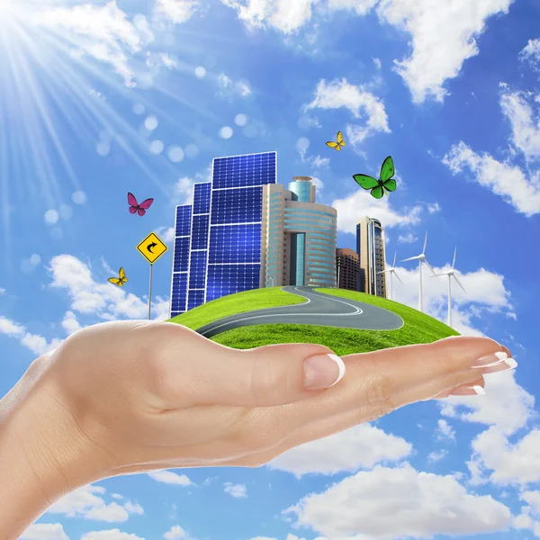 Ökológia és biztonságos energia — Stock Fotó