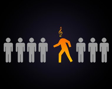 Person with music note clipart