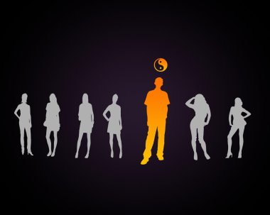 Human figure with a dao symbol clipart