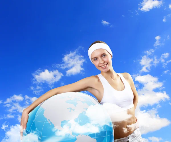 stock image Portrait of a young woman doing sport