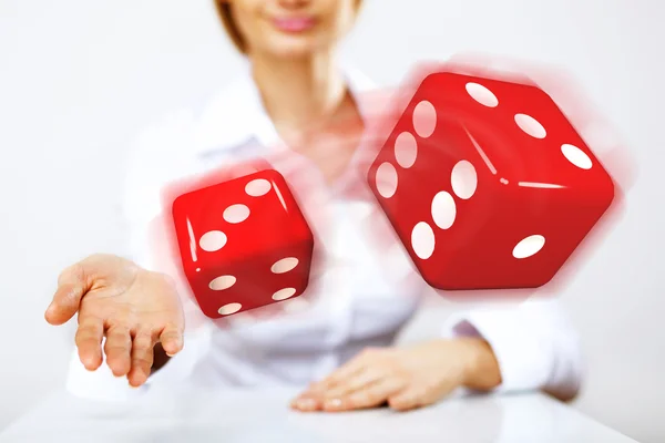 Flying dices as symbol of risk — Stock Photo, Image