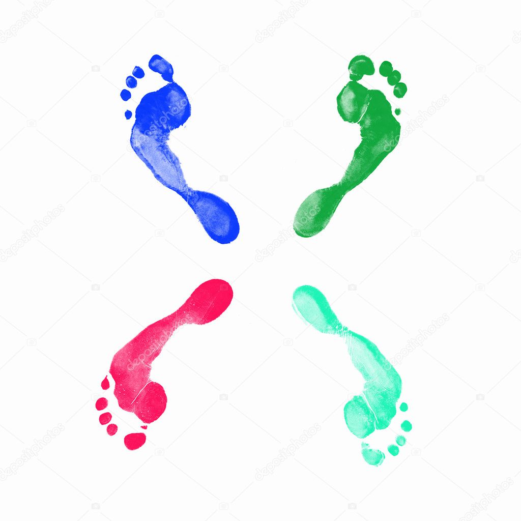 Prints of human feet