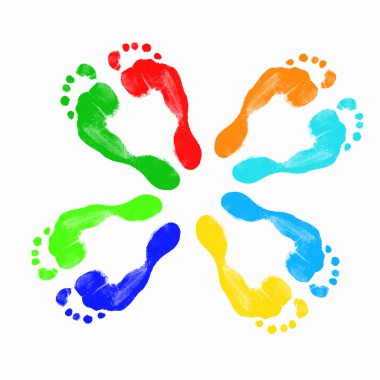 Prints of human feet clipart