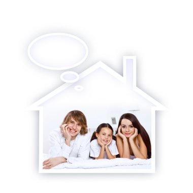 Dreams of young family clipart