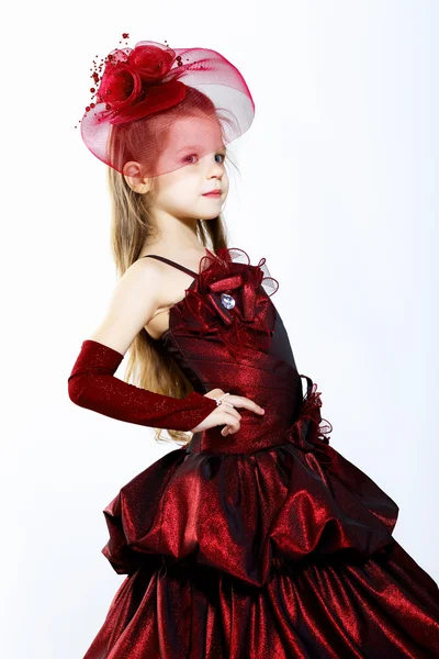 아름 다운 드레스 소녀 — 스톡 사진
