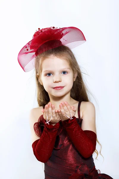 Little girl in beautiful dress — Stock Photo, Image