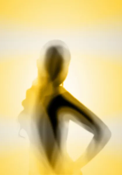 Silhouette féminine sur fond de couleur — Photo