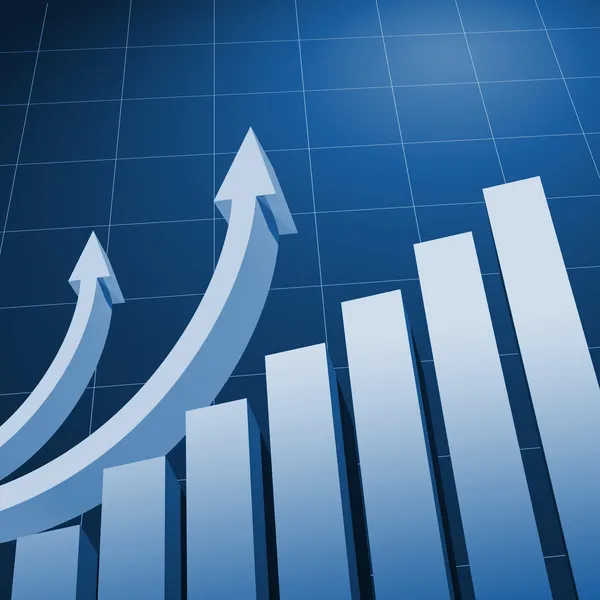 Charts and upward directed arrows — Stock Photo, Image