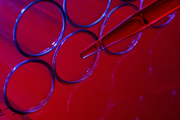 Tubos químicos de vidro — Fotografia de Stock