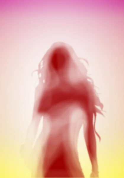 Жіночий силует на кольоровому фоні — стокове фото