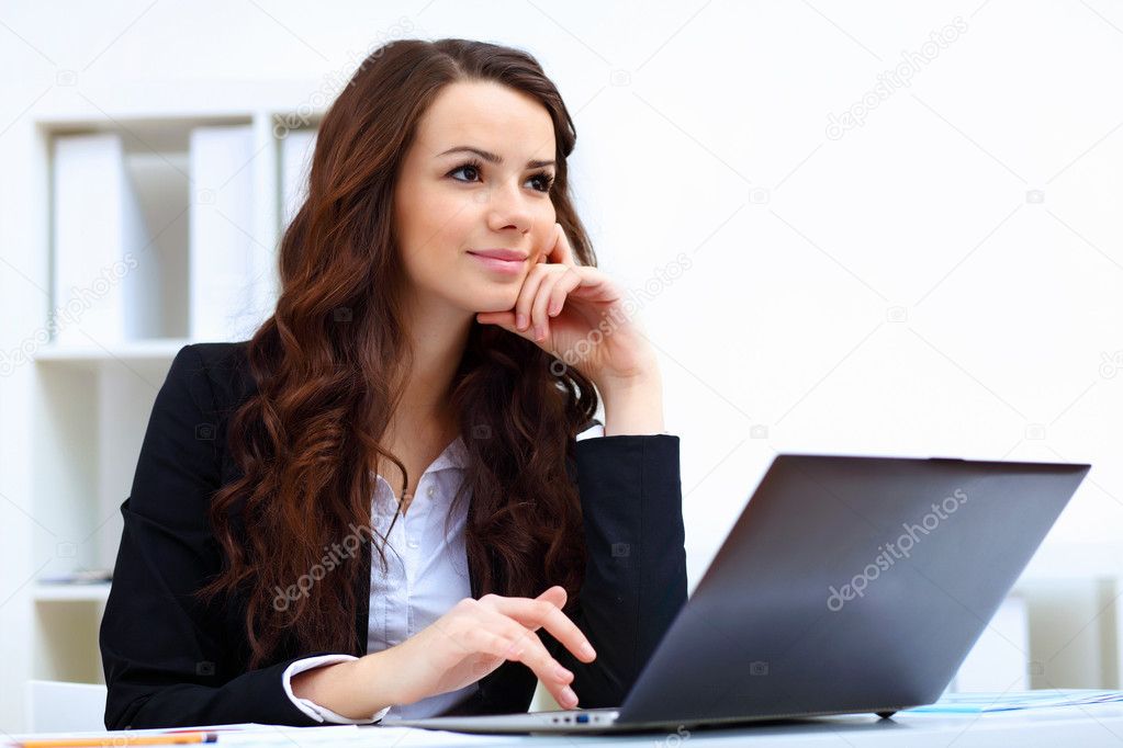Young busines woman with notebook