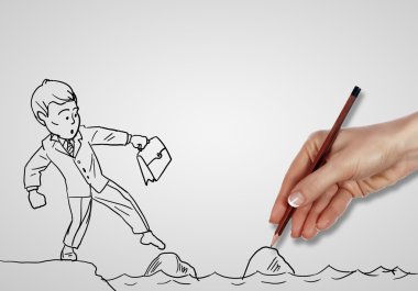 Risks and challenges of business life clipart