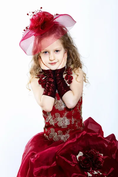 Petite fille en belle robe — Photo