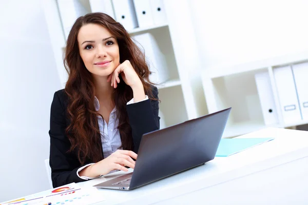 Young busines woman with notebook Stock Image