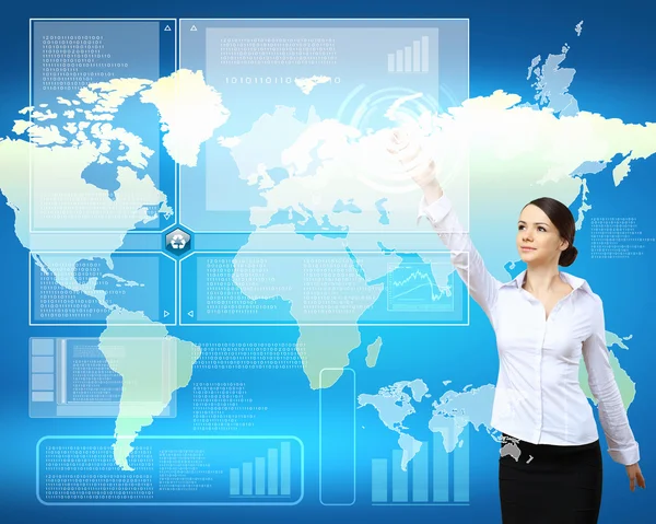 Virtuelle Technologie im Geschäft — Stockfoto