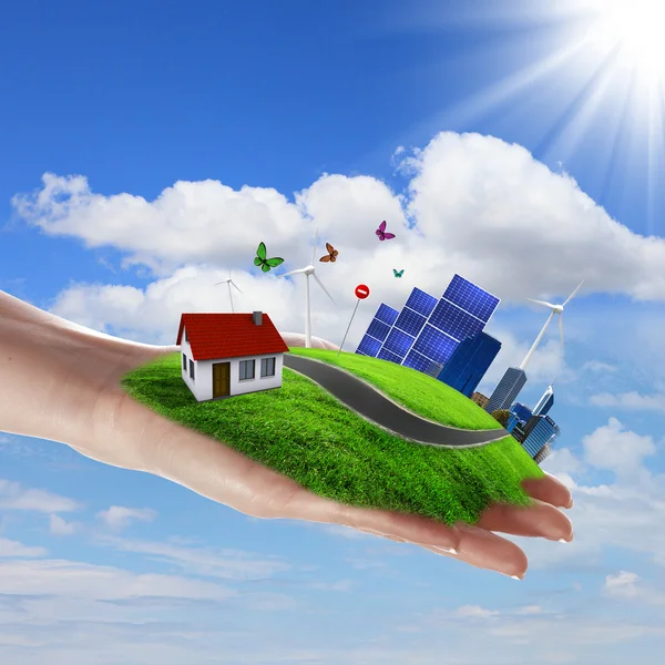 Ökologie und sichere Energie — Stockfoto