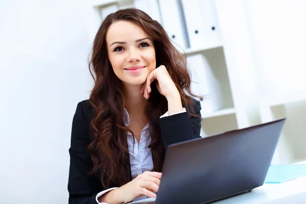 Young busines woman with notebook Stock Image