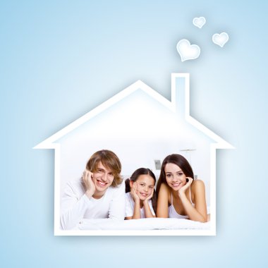 Dreams of young family clipart