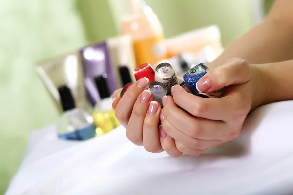 Female hands and manicure related objects — Stock Photo, Image