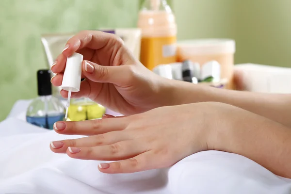 stock image Female hands and manicure related objects