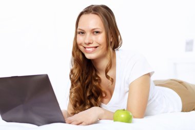 Young woman with notebook clipart