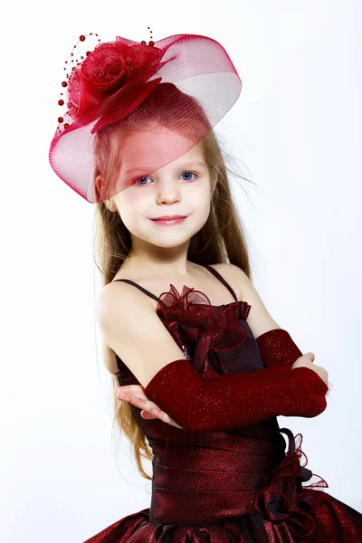 Little girl in beautiful dress — Stock Photo, Image