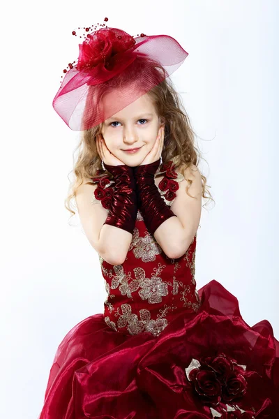Petite fille en belle robe — Photo
