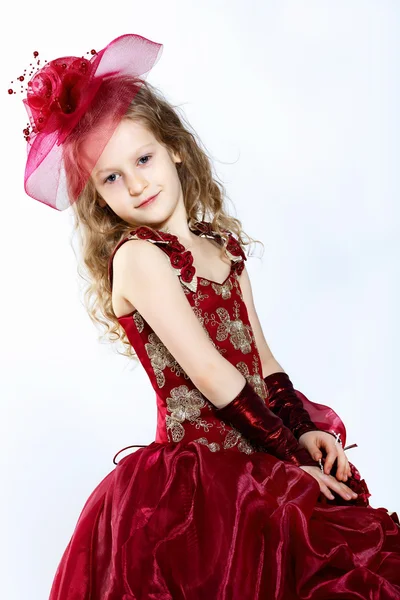 아름 다운 드레스 소녀 — 스톡 사진