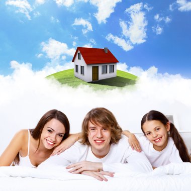 Dreams of young family clipart