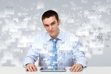 Business person and finance related background clipart