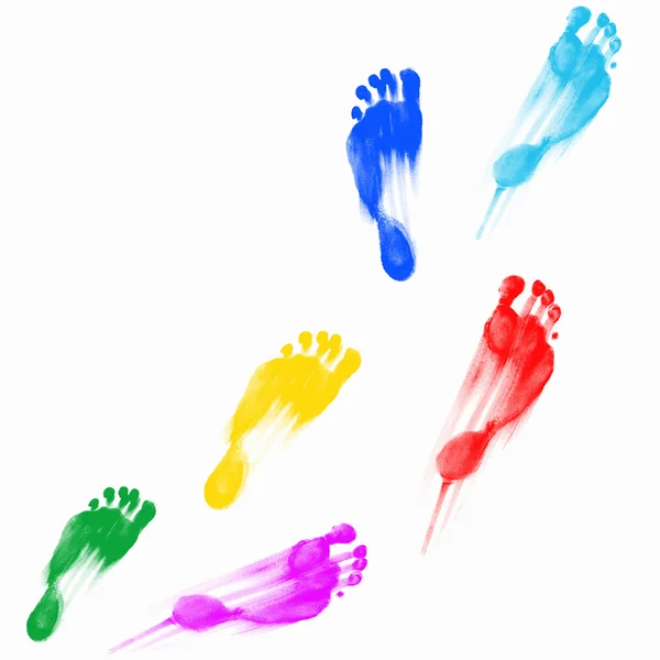 Utskrifter av mänskliga fötter — Stockfoto
