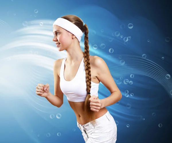 stock image Portrait of a young woman doing sport