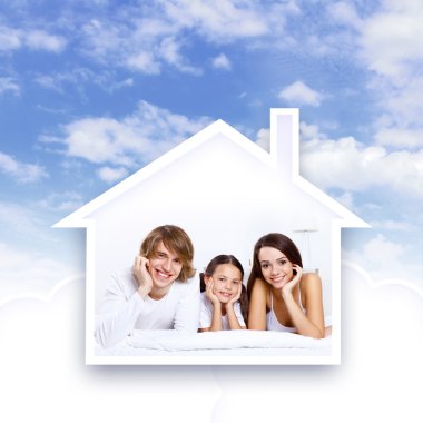 Dreams of young family clipart