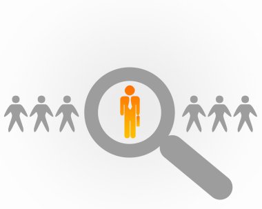 Person with a search symbol clipart