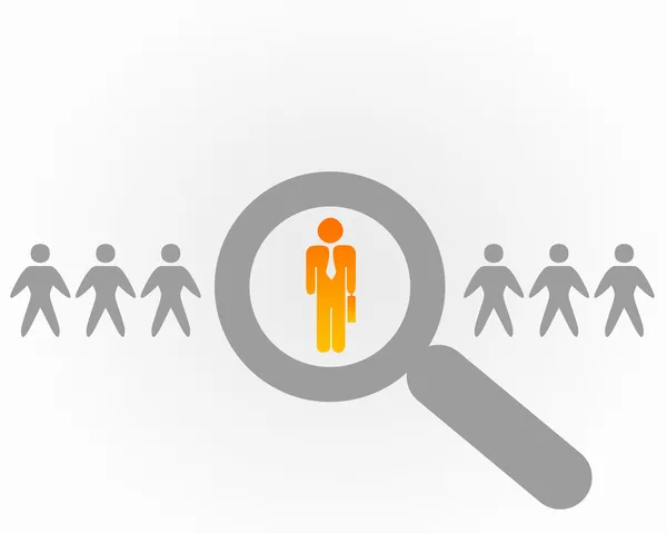 Person with a search symbol — Stock Photo, Image