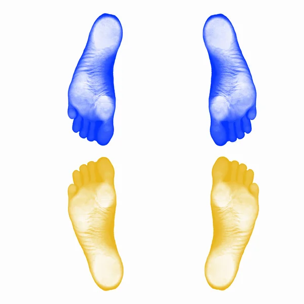 Prints of human feet — Stock Photo, Image