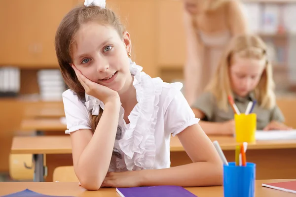 Little girl at school class — Stock Photo, Image
