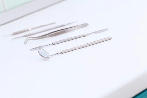 stock image Set of metal dental equipment