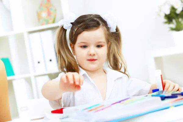 Little girl studying — Stock Photo, Image