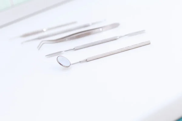 stock image Set of metal dental equipment