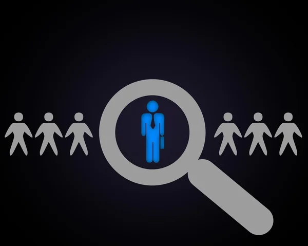 Person with a search symbol — Stock Photo, Image