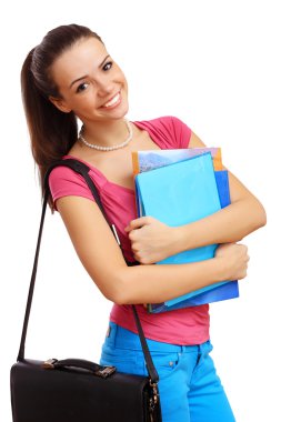 Happy student with books clipart