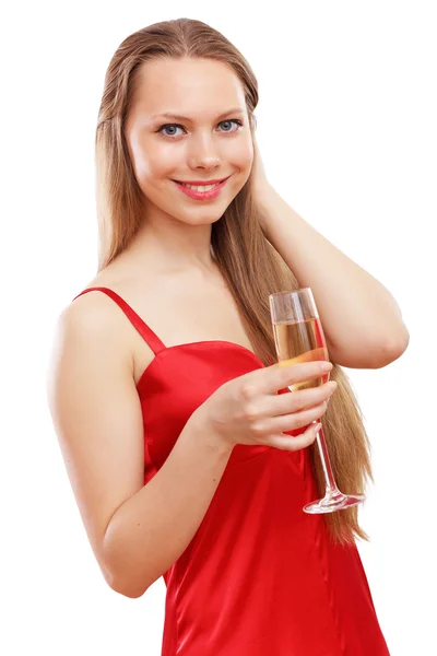 Woman in red dress — Stock Photo, Image