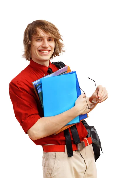 Happy student with books — Stock Photo, Image