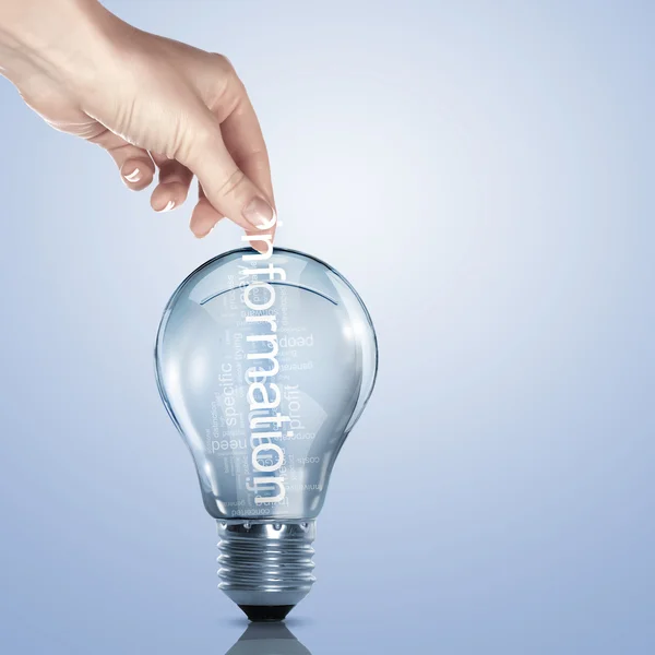 Word Information inside a light bulb — Stock Photo, Image