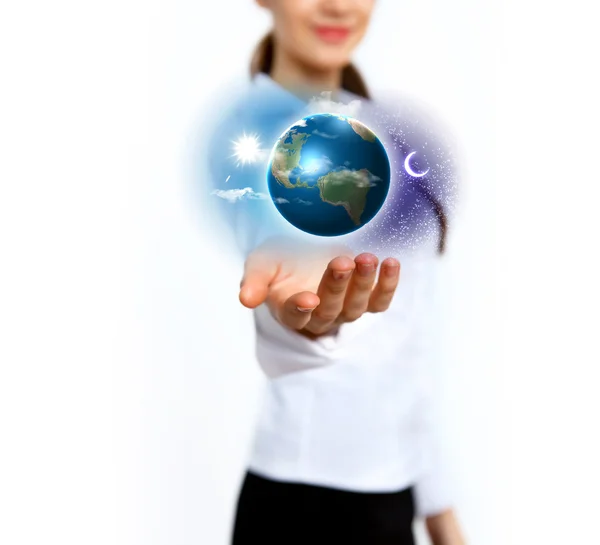 Human hand holding our planet earth — Stock Photo, Image