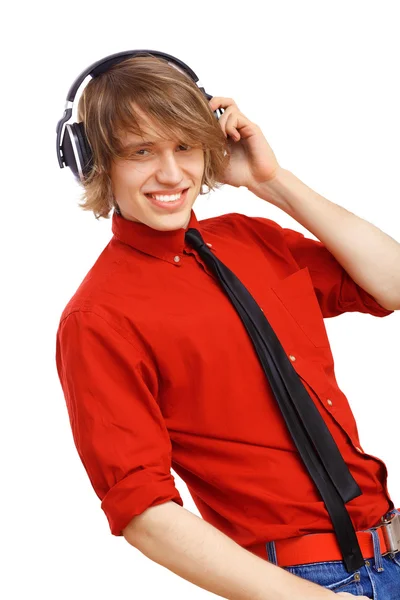 Happy smiling young man dancing Royalty Free Stock Photos