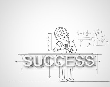 Drawing about success in business clipart